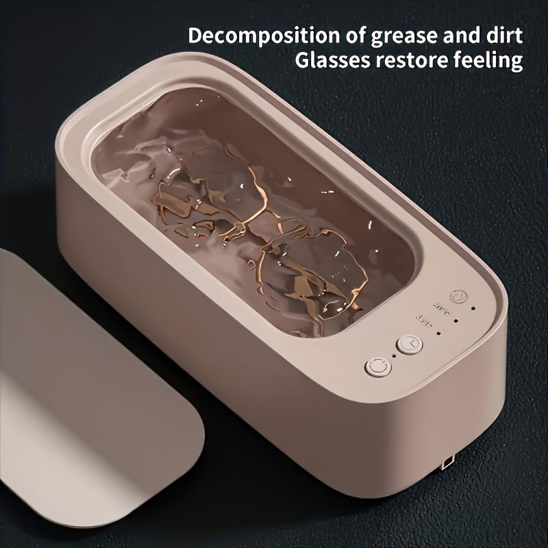 Versatile Cleaner-Portable, 360° Deep Cleaning, Rechargeable Battery-USB Powered | High Frequency Vibration Cleaning Machine, Multi-Purpose Wash for Jewelry, Glasses, Watches, Braces, Dentures & More | Effortless Home Use